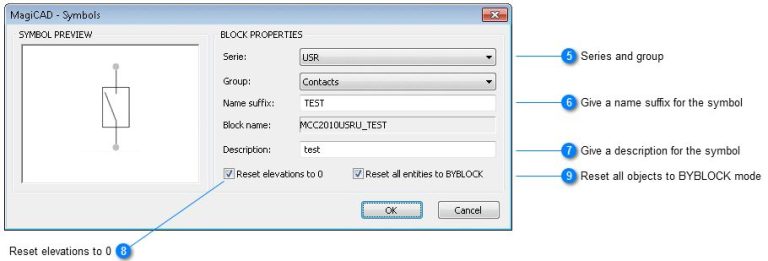 MagiCAD Circuit Designer symbol creation dialog