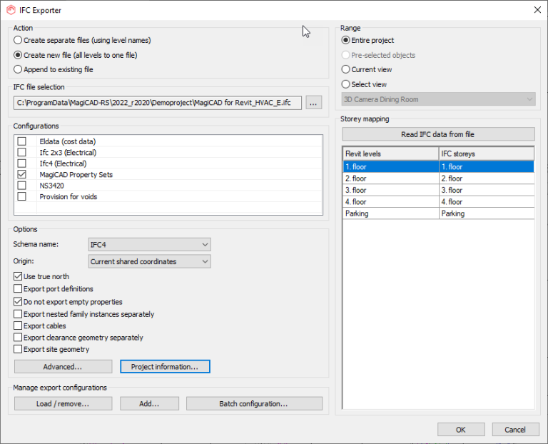 MagiCAD Common Tools IFC export